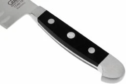 Güde Alpha Santoku Con Borde Granton, 1546/18 -Bob Kramer Tienda GU1546 18 03 gude alpha santoku met kuiltjes gu1546 18 d3
