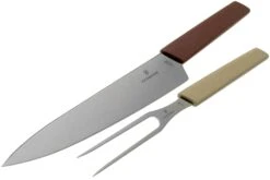 Victorinox Swiss Modern Cuchillo Para Trinchar Y Tenedor Para Carne, Rojo Y Beis -Bob Kramer Tienda VT6 9096 21G 03 victorinox